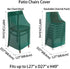 1 Pack-Green RosieLily High Back Patio Chair Covers Waterproof Heavy Duty Stackable Outdoor Bar Stool Cover Brown Patio