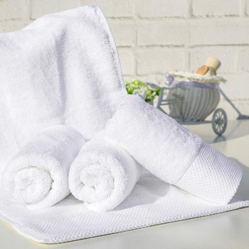 Lin Cotton Hand Towels, Soft & Highly Absorbent for Bathroom, White 2 Pack, 14 x 30 Inch