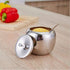 Stainless Steel Sugar Bowl with Lid and Spoon, Apple Seasoning Jar, Condiment Pot, Spice Container Cruet