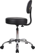 Boss Office Products Be Well Medical Spa Stool with Back, Vinyl, Black