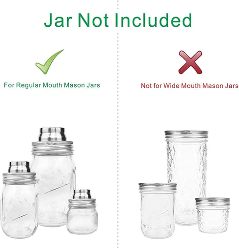 8 Pack Mason Jar Shaker Lids, Stainless Steel Spice Lids with Silicone Seal for Regular Mouth Mason Jars