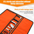 Orange Chef Knife Bag with 20 Slots, Cutlery Knives Holders, Portable Canvas Knife Roll Storage for Cooking