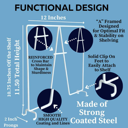 Evelots Wire Shelf Dividers - 8 Pack for Closet Storage & Organization - Easy Clip-No Tool - Solid Coated Steel