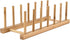 INNERNEED Bamboo Wooden Dish Rack, Vertical Plate & Lid Organizer for Kitchen Cabinet or Countertop, Drying Stand
