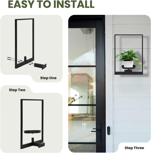 Set 2, Wall Plant Holder Floating Shelves for Wall of Wall Planters for Indoor Plants - Premium Metal Hanging Plant
