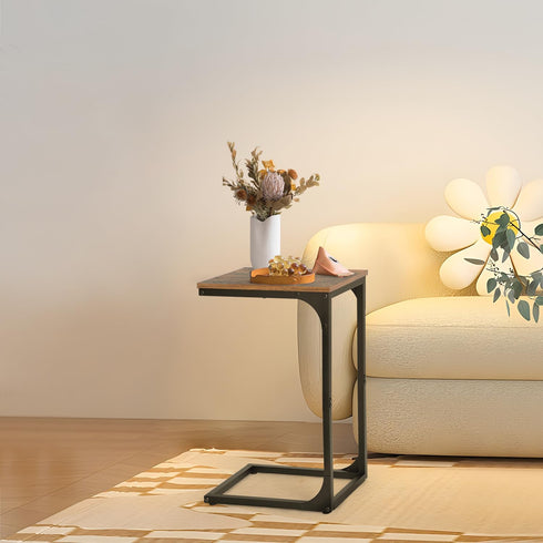 PayLessHere C-Shaped End Table Couch Table That Slide Under Small Side Tables for Sofa and Bed Large Desktop TV Tray