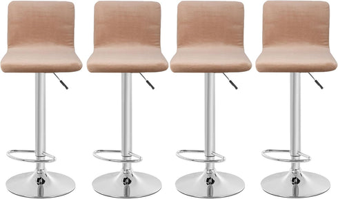 Velvet Bar Stool Seat Covers, Square Barstool Slipcovers, Counter Height Chair Covers