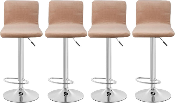 Velvet Bar Stool Seat Covers, Square Barstool Slipcovers, Counter Height Chair Covers