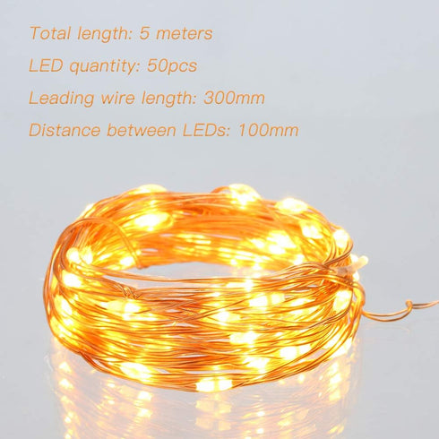 1 Pack (5m/16ft Ariceleo Led Fairy Lights Battery Operated, Mini Battery Powered Copper Wire Starry Fairy Lights