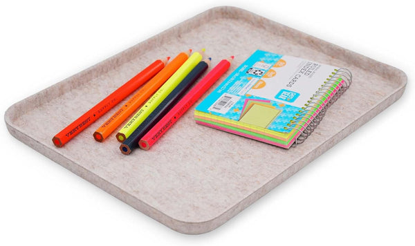 Welaxy Felt Tray Lid for Storage Bins, Drawer Organizer Bin Cap of the Box (M, Oatmeal Lid)