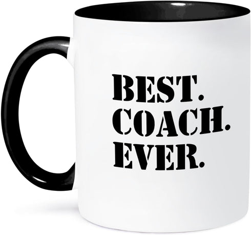 3dRose Best Coach Ever Mug, 1 Count (Pack of 1) - Black