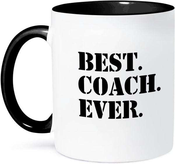 3dRose Best Coach Ever Mug, 1 Count (Pack of 1) - Black