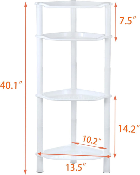 4 13.5 10 33.5 Inches, 4 Tier Corner Shower Caddy, Rustproof, Plastic Shower Organizer for Bathroom, Bathtub, Shower