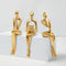 3pcs Gold Decor Thinker Statue, Resin Abstract Man Cutout Art Action Statue