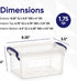 Superio Clear Plastic Storage Bin with Lid, 1.75 Qt, Non-Toxic, BPA Free, Stackable Tote for Home, Garage, Office