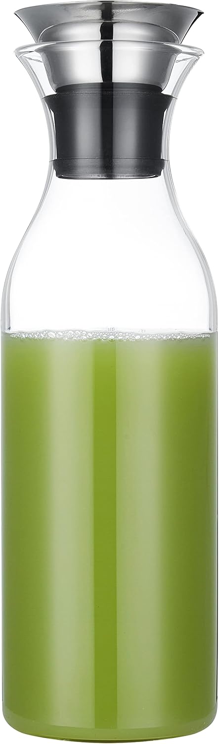 Karafu Glass Carafe with Lid, 50 Ounces Borosilicate Glass Pitcher for Hot/Cold Beverages