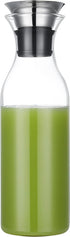 Karafu Glass Carafe with Lid, 50 Ounces Borosilicate Glass Pitcher for Hot/Cold Beverages