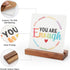 LHIUEM You are Enough Motivational Desk Decor, Rainbow Inspirational Sign with Wood Stand (4”x 4“)