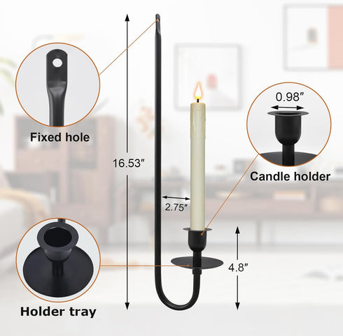 CMTDRE Set 2 Wall Candle Holder of with Flameless Candles Battery Operated and Remote Control, Home Decor Wall Sconces