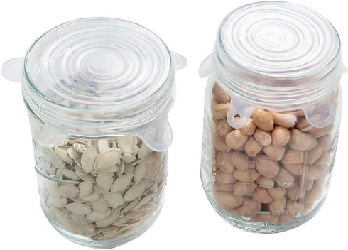Webake Silicone Stretch Lids 10 Pack for Regular and Wide Mouth Mason Jar, Reusable Food Storage Covers