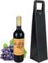 Leather Wine Gift Bag 16.1x3.5x3.5 in, Reusable Portable Wine Tote Bag, Metal Clasp for Parties, Birthdays, Holidays