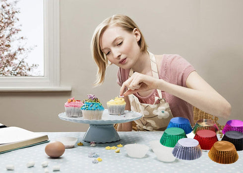 Foil Cupcake Liners, Standard Size Rainbow Baking Cups, 500 Pieces for Weddings, Birthdays, Baby Showers