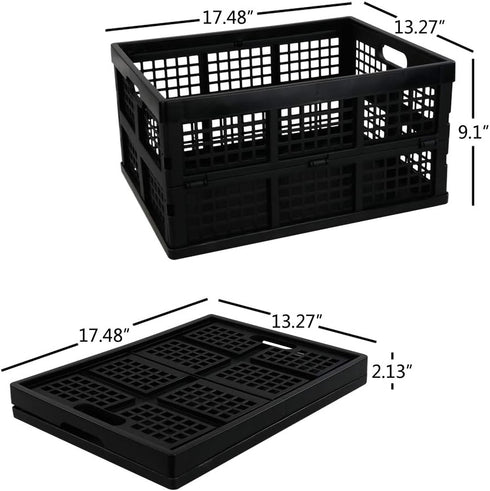 Utiao 34 3 Packs Quart Collapsible Storage Bins, Folding Crate, Milk Crate