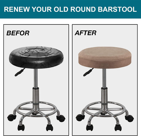 GAMUKAI 2 Pack 16"-18", Counter, Round Bar Stool Covers Stretchable Round Vanity Stool Cover, Fits Diameter Elastic Hem