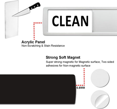 Dishwasher Magnet Clean Dirty Sign for Kitchen Organization and Storage