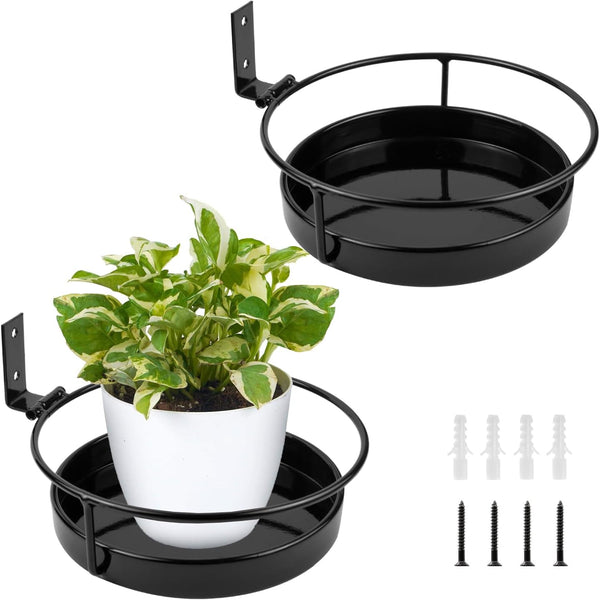 ARTORA Wall Mounted Plant Holder, 2 Pack Metal Flower Pot Wall Hanging Shelf