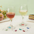 BENECREAT 24 PCS Acrylic Wine Glass Charm, Faux Gemstone Beaded Tassel Wine Glass Markers for Parties