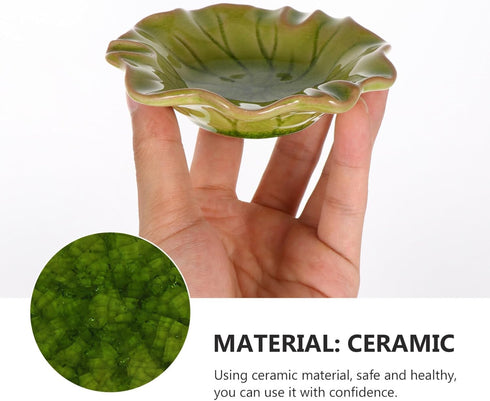 Ceramic Dish for Electric Oil Burner, Essential Oil Plate Holder, Home Decoration, Green