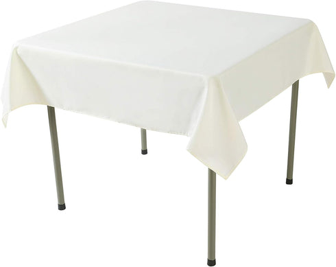 Cupuamon Square Tablecloth 52x52 inch - Washable Polyester Fabric for Wedding Party Dining Banquet Decoration, Ivory