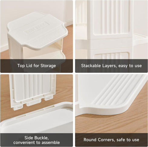 5 Closet, Small Shoe Rack, Tier Plastic Vertical Shoe Rack for Small and Narrow Spaces, Free Standing Shoe Organizer