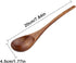 AOOSY Wooden Soup Spoons, 6 Pieces 7.84 Inches Japanese Ramen Spoons, Round Nanmu Wood Long Handle for Kitchen