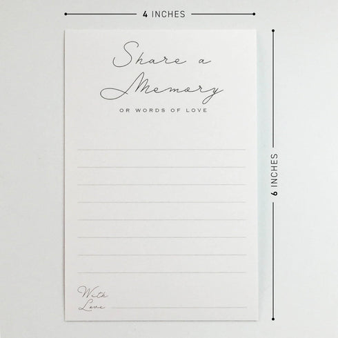 Share a Memory Cards - Minimalist Well Wishes Card Set of 50, 4 x 6 for Celebrations, Weddings, Anniversaries, Memorials