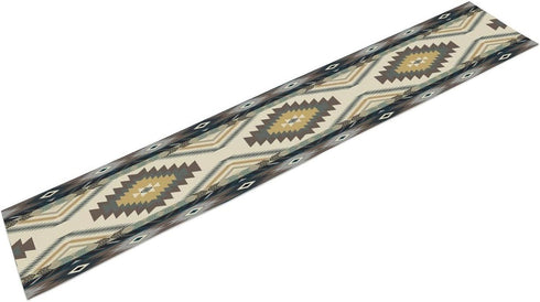 BATPLY Seamless 13x36in x1 Ethnic Aztec Table Runner, Vintage Bohemian Rustic Farmhouse Grey Green Mystic Native Tribal