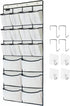 1 Pack Extra Large Hanging Over Door Shoe Organizer - 12+6 Pockets Shoe Rack for Closet Bedroom (White, 59 x 21.6 inch)