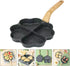 Hemoton Heart Shape Egg Frying Pan, Aluminum Non Stick Skillet with Wooden Handle for Omelets, Pancakes, and Breakfast