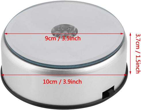 LED Colorful Lighted Display Base, Unique Rotating Crystal Stand Holder with AC US Adapter, Silver