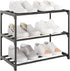 Yegazte Small Metal Shoe Rack,Stackable Shoe Shelf Storage Organizer for Entryway, Hallway and