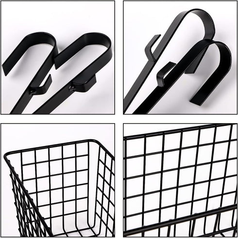 Ymeibe Metal Hanging Bedside Basket for Bunk Beds & Collage Dorms - Cabinet Wire Organizer for Storage, Multi-Use Large