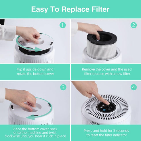 Air Purifier Replacement Filter for D09 Air Cleaner, 3-in-1 True H13 HEPA Filter, 1 Pack