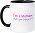 3dRose I'M A Mamaw What's Your Superpower Mug, Hot Pink - Funny Gift for Grandma, Black/Pink, 11 oz