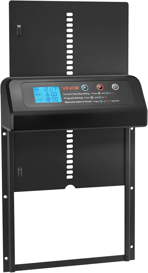 Setting, Anti-Pinch VEVOR Automatic Chicken Coop Door, Battery Powered Chicken Coop Door with Timer & Manual Security