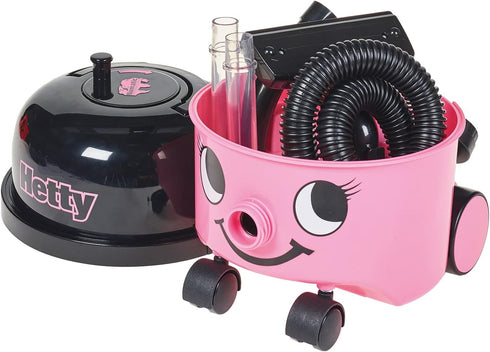 Casdon Henry & Hetty Toys - Hetty Vacuum Cleaner - Pink Vacuum Cleaning Toy with Real Function & Nozzle Accessories for