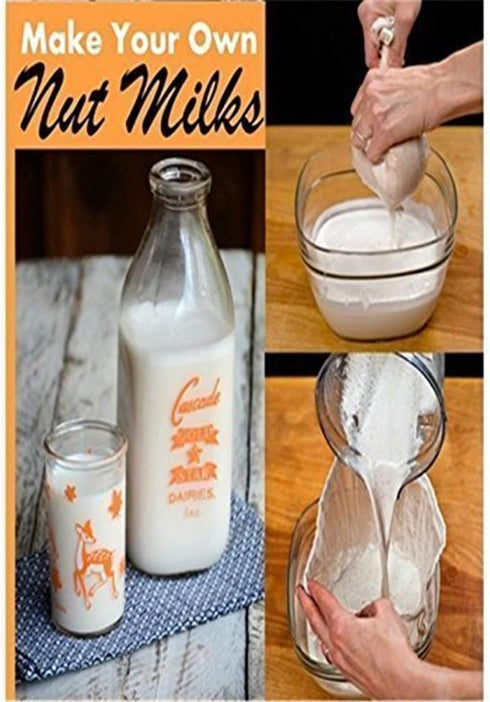2 Pcs Pro Quality Nut Milk Bag - 10"X12" Reusable Almond Milk Bag & Food Strainer