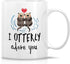 Retreez Funny Mug - I Otterly Adore You 11 Oz Ceramic Coffee Mug - Sarcastic Motivational Birthday Gift for Husband Wife