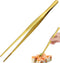 Tongs Tweezers - 12 Inch Long Food Tongs, Straight Serrated Forceps Cocktail Tweezers Bar Tool in Gold