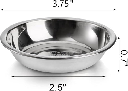 Fasmov 12 Pack 3.75 inches 18/8 Stainless Steel Sauce Bowl Round Seasoning Dishes Sushi Dipping Bowl Saucers Bowl Mini Appetizer Plates, Saucers Dishes Sushi Dipping Bowel, Silver by Fasmov